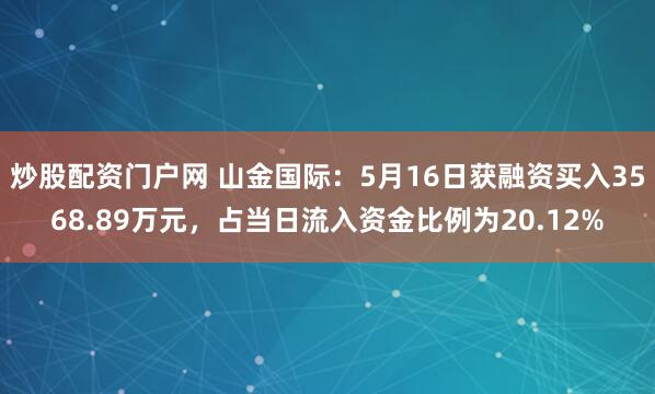 炒股配资门户网 山金国际：5月16日获融资买入3568.89万元，占当日流入资金比例为20.12%